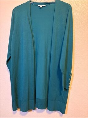 Chico's Teal Open-Front Women’s Cardigan